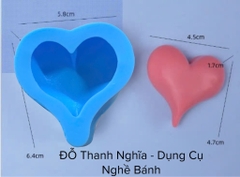 Khuôn Silicon - Trái Tim Trơn Set 2