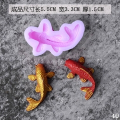 Khuôn Silicon - Biển - Cá Koi Cá Chép Vượt Vũ Môn 9cm 2 Mảnh