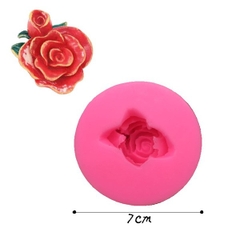 Khuôn Silicon - Hoa Hồng Nở - 7cm - Chùm 2 Kèm Nụ Lá