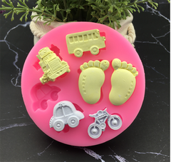 Khuôn Silicon - Em Bé - Bàn Chân Xe Đạp 7c