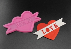 Khuôn Silicon - Trái Tim Kiểu - Chữ LOVE B92