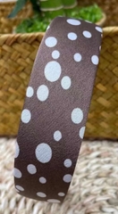 Ruy Băng Trang Trí - Thường - 2cm- chấm bi nâu to 15k