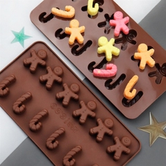 Khuôn Silicon - Noel - Vĩ 6 Người 6 Gậy 12c