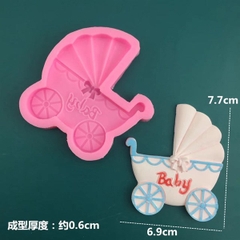 Khuôn Silicon - Em Bé - Xe Nôi 8.5x7.5cm Baby
