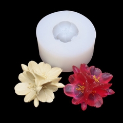 Khuôn Silicon - Hoa Mai Đào - 6.5cm - Chùm Kèm Lá
