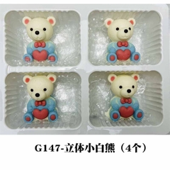 Khuôn Silicon - Động Vật - Gấu Tim 2 Mảnh