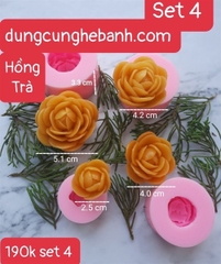 Khuôn Silicon - Hoa Hồng Lai - Hồng Trà V79 - 3cm