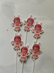 Set cắm em bé thiên thần -phụ kiện trang trí bánh - thiên thần chống càm