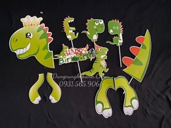 SET CẮM GIẤY KHỦNG LONG - PHỤ KIỆN TRANG TRÍ BÁNH - khủng long to ghép đầu