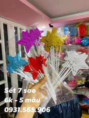 Cắm Sao 7 Que Phụ Kiện Trang Trí Bánh - MÀU ĐỎ