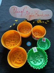 Khuôn Ấn Xôi - Tròn Khía NL - 14cm - Song Hỷ - Hán
