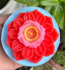 Khuôn Silicon - Hoa Sen Thái Nở - Mã C 8cm Màu Xanh Đúc Dày