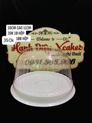 Hộp Nhựa - Tròn H25 Nắp Mô - 16cm Cao 11cm