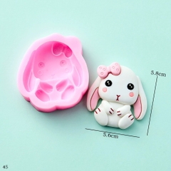 Khuôn Silicon - Động Vật - Con Thỏ Mèo Kitty Mẫu 4 6.6cm
