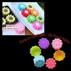 [10 cup] Khuôn Silicon - Cup Set 5cm - M19 - Hướng Dương 10c