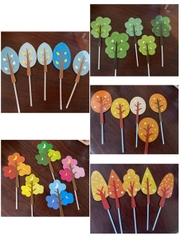 Cắm cây lá cam tròn -phụ kiện trang trí bánh - lá cam vàng tròn