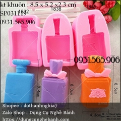 Khuôn Silicon - Chai Nước Hoa - Nơ 8.4cm