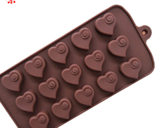 Khuôn Silicon - Trái Tim Kiểu - 15c Chấm Xoáy