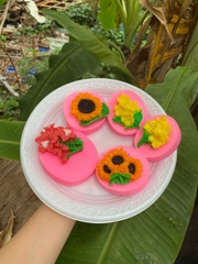 Khuôn Silicon - Hoa Hướng Dương - Mặt Kèm Lá 6cm