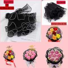 Cuộn Voan - Viền Trơn-28cm Dài 3m6 - Voan Đen Trơn