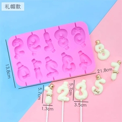 Khuôn Silicon - Số 0-9 - Nơ 5.6cm