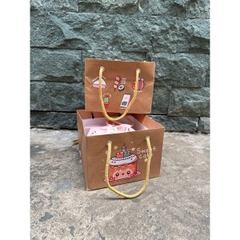 Túi Giấy - Quai Xách - Vuông 16x16cm Cao 12cm - Túi Nâu
