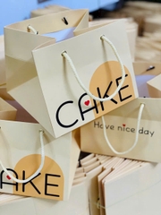Túi Giấy - Quai Xách - Vuông 19cmx19cm Cao 15cm Màu Cam CAKE