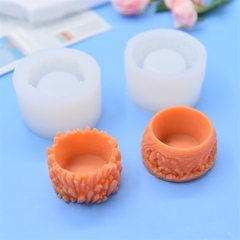 Khuôn Silicon - Chậu Cây - Vỏ Họa Tiết 6cm Cao 3.5cm