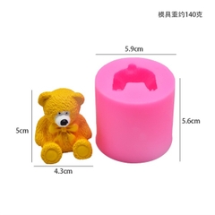 Khuôn Silicon - Động Vật - Gấu Ngồi Nơ - 5.5cm