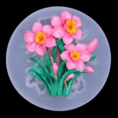Khuôn Silicon - Chùm Hoa Thủy Tiên - Kèm Lá 9cm