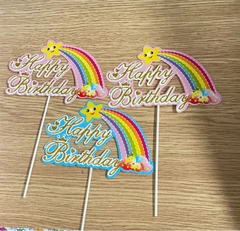 SET 5 CẮM HAPPY CẦU VÒNG MÀU SẮC PHỤ KIỆN TRANG TRÍ