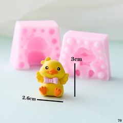 Khuôn Silicon - Động Vật - Vịt 2 Mảnh Nơ 3cm