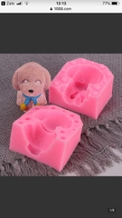 Khuôn Silicon - Động Vật - Chó Ngồi Khăn 2 Mảnh