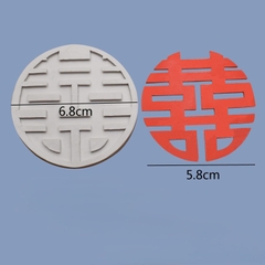 Khuôn Silicon - Chữ Song Hỷ - Tròn 5.8cm