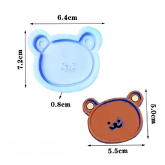 Khuôn Silicon - Động Vật - Gấu Mặt 6.2cm