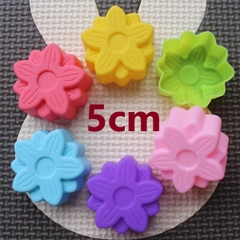 [10 cup] Khuôn Silicon - Cup Set 5cm - M05 - Cúc 2 Tầng 10 Cánh