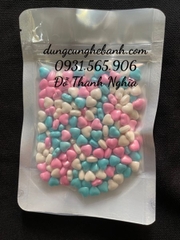 100 Gr Kẹo Bi Đường Đủ Size Phụ Kiện Trang Trí Bánh - tim đủ màu
