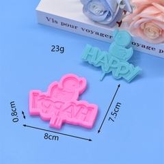 Khuôn Silicon - Chữ Happy - Vịt 300015 - happy Vịt