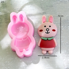 Khuôn Silicon - Động Vật - Con Thỏ Má Hồng 6cm