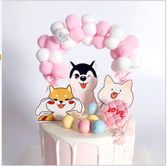 Topper Cổng Bông Trang Trí Bánh - CỔNG BÔNG HỒNG
