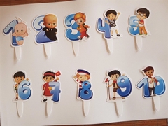 Set Cắm - Bé Trai Bé Gái (24 Thẻ) - Phụ Kiện Trang Trí - Bé Trai - Số 8