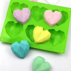 Khuôn Silicon - Trái Tim Kiểu - 6c Kim Cương 6.5cm