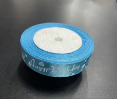 Ruy Băng Trang Trí - 2cm Chữ HPBD -  Xanh baby