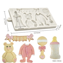 Khuôn Silicon - Bình Bú - Bình 8x4cm