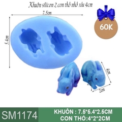 Khuôn Silicon - Động Vật - Con Thỏ - Tai Dài