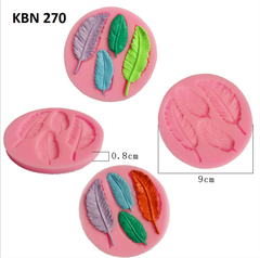 Khuôn Silicon - Lá Lông Vũ - 6-8cm TH - 3c Hồng