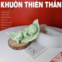 Khuôn Silicon - Em Bé - Bé Nằm Ngủ Trên Lá
