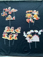 Set cắm hằng nga thỏ ngọc phụ kiện trang trí bánh