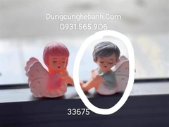 Tượng Thiên Thần - Tiên - Búp Bê Nhựa - PKD - Bé Trai Ngồi Ngủ - Xanh