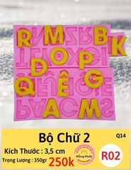 Khuôn Silicon - Chữ Cái IN - Bộ Chữ 2 R02 3.5cm